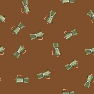 Seamless pattern hot moka pot coffee cartoon vector Stock Illustration