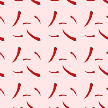 Seamless pattern with hot pepper. Vector illustration. 스톡 일러스트