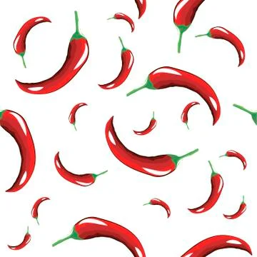 Seamless pattern of hot red pepper Stock Illustration
