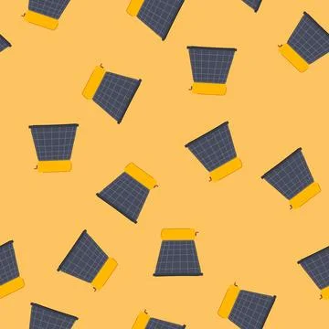 Seamless pattern hot solar water heater cartoon vector Stockillustratie