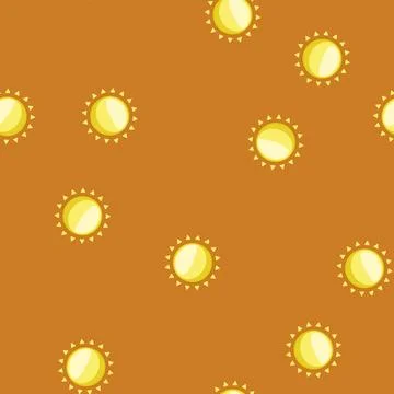 Seamless pattern hot sun cartoon vector Stock Illustration
