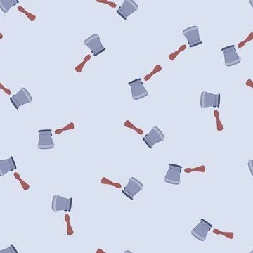 Seamless pattern hot turkish cezve coffee cartoon vector Stock Illustration