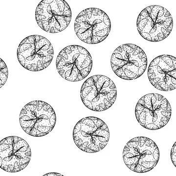 Seamless pattern hour clock sketch hand drawn イラスト素材