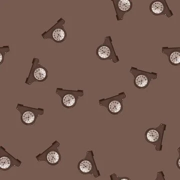 Seamless pattern hour clock vintage cartoon vector 스톡 일러스트