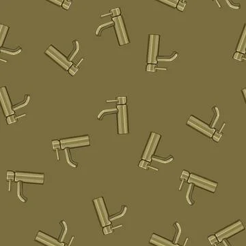 Seamless pattern house bathroom faucet cartoon vector Stock Illustration