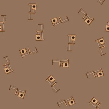 Seamless pattern house cat tree cartoon vector Stock Illustration