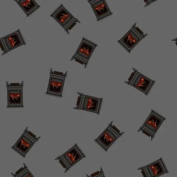 Seamless pattern house fireplace cartoon vector 스톡 일러스트
