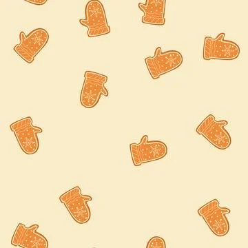 Seamless pattern house gingerbread cartoon vector Stock Illustration