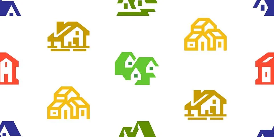 Seamless pattern with House イラスト素材