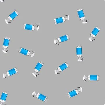 Seamless pattern household glass cleaner cartoon vector Stock Illustration