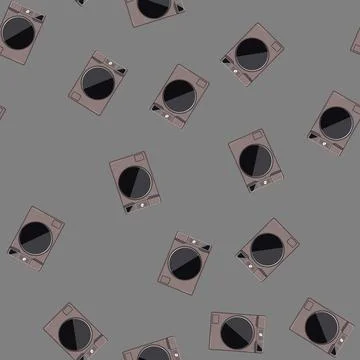 Seamless pattern household washing machine cartoon vector Illustrazione stock