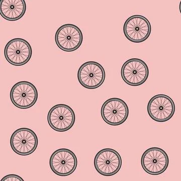 Seamless pattern hub wheel bike cartoon vector Illustrazione stock