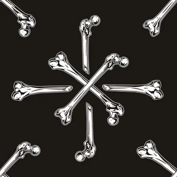 Seamless pattern with human bones. Helloween vector illustration, background Stock Illustration