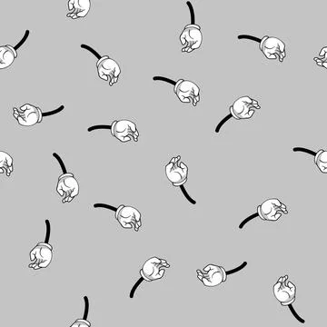 Seamless pattern human cartoon hand cartoon vector Stock Illustration