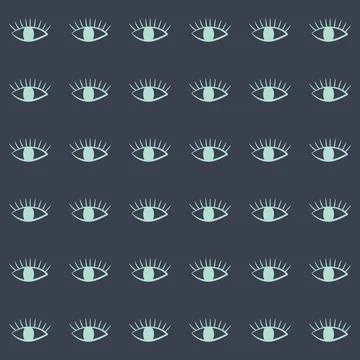 Seamless pattern with human eye, esoteric symbol. Abstract vector illustration. Stock Illustration