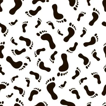 Seamless pattern human footprints on white background 스톡 일러스트