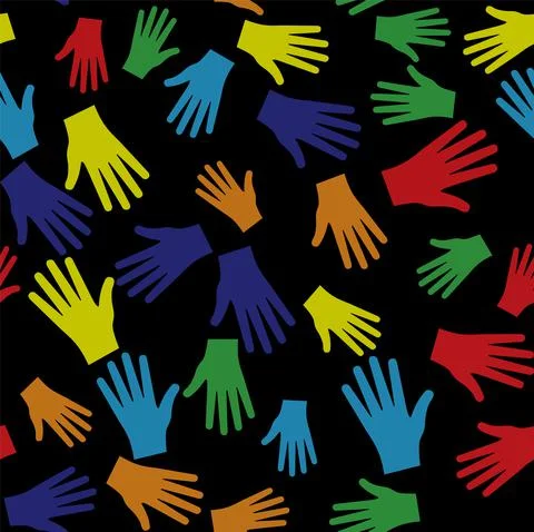 Seamless pattern in human hands vector illustration eps 10. Stock Illustration