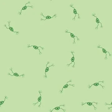 Seamless pattern human neurons cartoon vector Stock Illustration