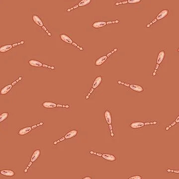 Seamless pattern Human parasite worm medical vector Stock Illustration