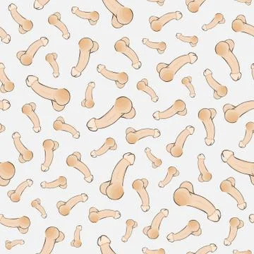 Seamless pattern with human penis Illustrazione stock