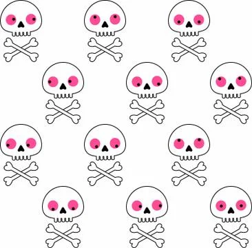 Seamless pattern with human skull and bones Stock Illustration