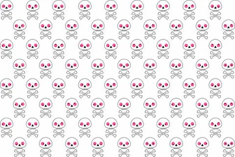 Seamless pattern with human skull and bones Stock Illustration