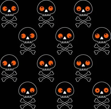 Seamless pattern with human skull and bones Stock Illustration