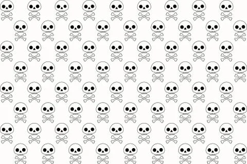 Seamless pattern with human skull and bones Stock Illustration