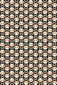 Seamless pattern with human skull and bones Stock Illustration