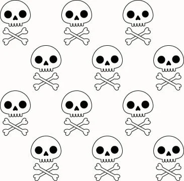 Seamless pattern with human skull and bones Stock Illustration