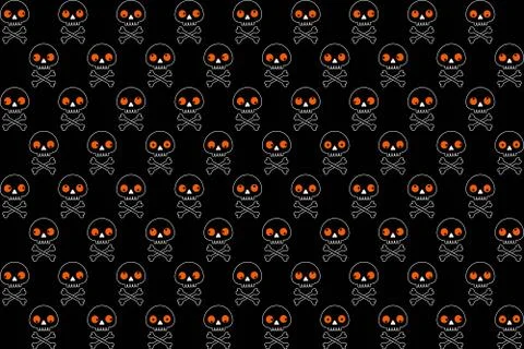 Seamless pattern with human skull and bones Stock Illustration