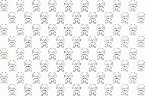 Seamless pattern with human skull and bones Stock Illustration