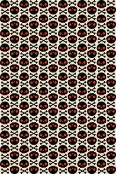 Seamless pattern with human skull and bones Stock Illustration