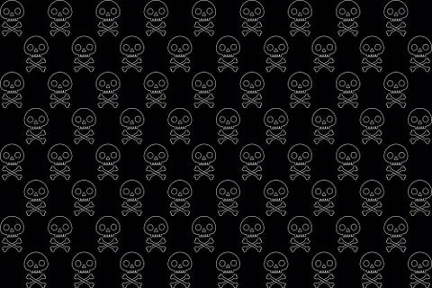 Seamless pattern with human skull and bones Stock Illustration