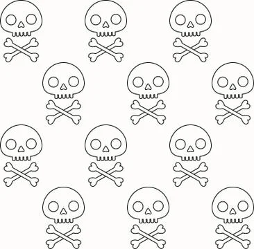 Seamless pattern with human skull and bones Stock Illustration