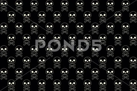 Seamless pattern with human skull and bones Ilustração Stock