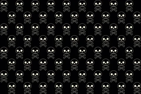 Seamless pattern with human skull and bones Stock Illustration