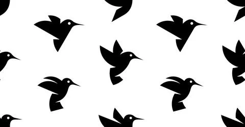 Seamless pattern with Hummingbird logo Stock Illustration