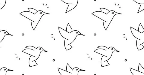 Seamless pattern with Hummingbirds Stock Illustration