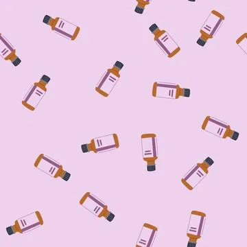 Seamless pattern hydrate hair serum cartoon vector Stock Illustration
