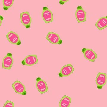 Seamless pattern hydrating hair conditioner cartoon vector イラスト素材