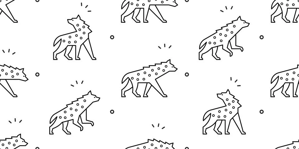 Seamless pattern with Hyenas Stock Illustration