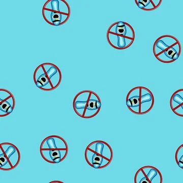 Seamless pattern hygiene anti bacteria cartoon vector Stock Illustration
