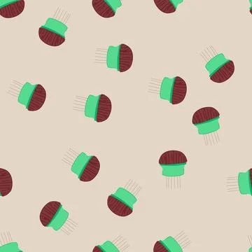 Seamless pattern hygiene mushroom brush cartoon vector Stockillustratie