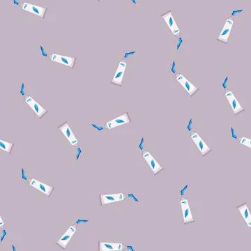 Seamless pattern hygiene toothpaste cartoon vector sign color Stock Illustration