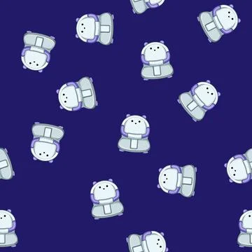Seamless pattern hygienic bath seat baby cartoon vector Stock Illustration