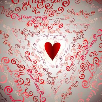 Seamless pattern. I love you words background. Stock Illustration