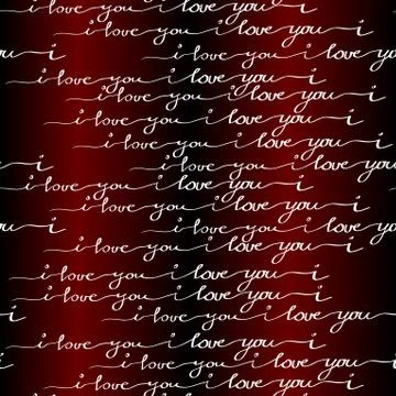 Seamless pattern. I love you words background. Illustrazione stock
