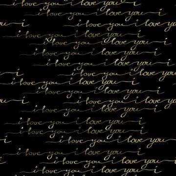 Seamless pattern. I love you words background. Ilustración de archivo
