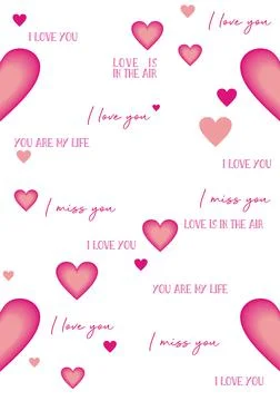 Seamless pattern with I love you phrases in different languages. Ornament for Stock Illustration